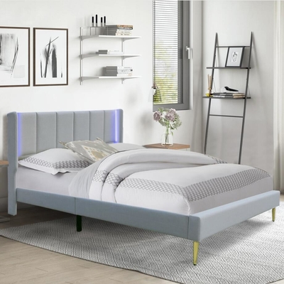 El ODM tapizado tamaño del OEM del material de la madera contrachapada del marco de la cama de la reina modificó para requisitos particulares