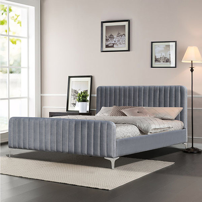 Cama de plataforma de madera tapizada moderna el 160x200cm Grey Color King Size
