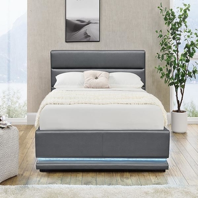 90x190 doblado Grey Tufted Storage Bed No ligero cm LED tapizó la cama