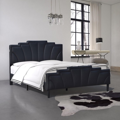 Rey tapizado de cuero negro Size de Special Shape Modern del fabricante de la cama de la PU