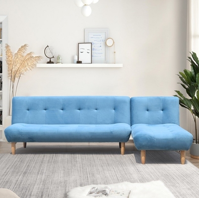 Plegamiento en forma de L Sofa Bed Blue/venta al por mayor de la cama de Grey Polyester Upholstered Modern Sofa