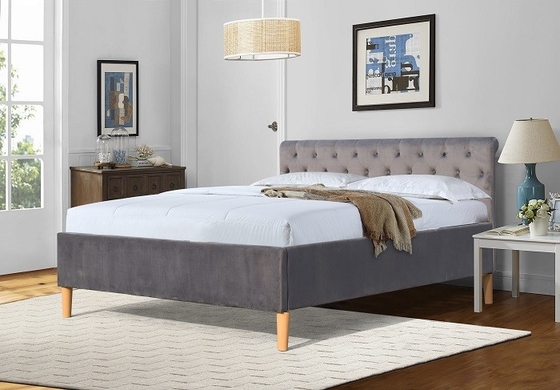 Tamaño del doble de Grey Tufted Upholstered Platform Bed para los fabricantes al por mayor de la cama del dormitorio