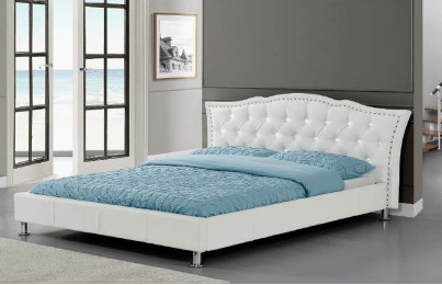 La cama blanca de la madera contrachapada de la imitación de cuero de Morden enmarca a solo rey doble Size Wholesale