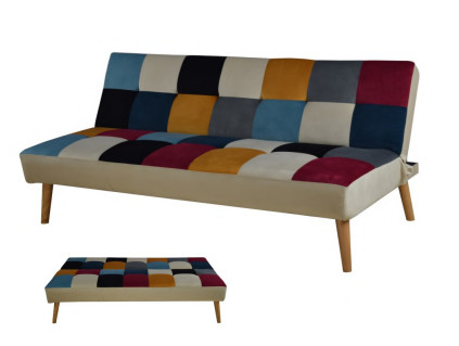 Pedido plegable del OEM de Sofa Bed Accept del terciopelo de la sala de estar colorida de la tela