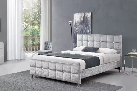 Cuadro de cama con cabecera, plataforma robusta cama con soporte de pizarras de madera