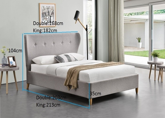 Cama tapizada niños del doble de la tela con el cabecero alto copetudo