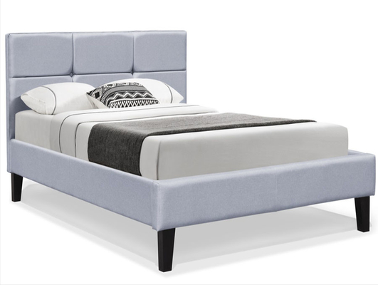 Plataforma Grey Wooden Ottoman Bed del colchón del marco de la cama de la tela del tamaño de la reina de la madera contrachapada