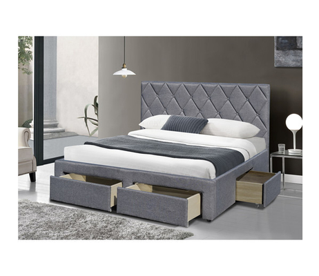 Tela del terciopelo de la cama de rey Size Tufted Storage del OEM con cuatro cajones del almacenamiento