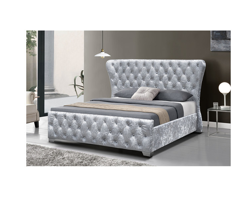 Marco casero machacado de la cama de los muebles del doble del terciopelo con los botones