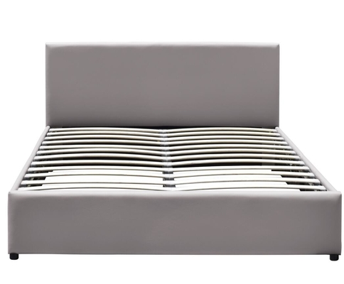 Doble tapizado Grey Plywood Faux Leather de la cama del almacenamiento de la elevación de gas