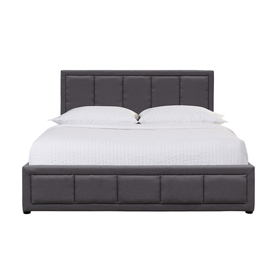 Material de la madera contrachapada del tamaño de la reina de la cama de Grey Upholstered Gas Lift Storage con el cabecero de lino