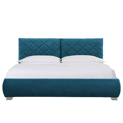 Elevación de gas de la cama matrimonial de Ottoman de la tela de la felpa del terciopelo encima de la cama del dormitorio del almacenamiento del doble 4ft6
