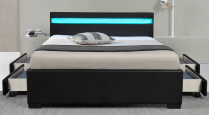 Cuadro de cama completo con estación de carga de LED