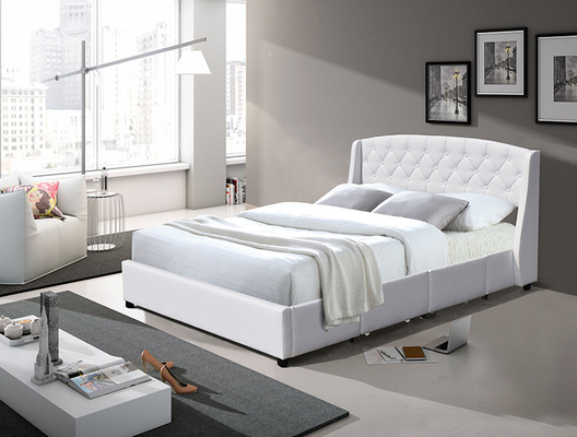Cama matrimonial de madera del MDF del tamaño moderno de la reina con el cajón de la caja de almacenamiento 4