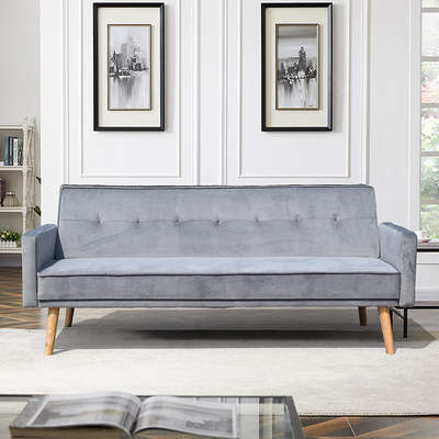 Suministro de fábrica Precio barato Un paquete de caja Tejido moderno Sofá plegable cama Muebles para el salón