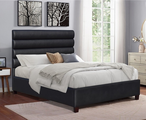 Rey tapizado tela de lino negra Size Bedroom Funiture del marco los 6ft de la cama