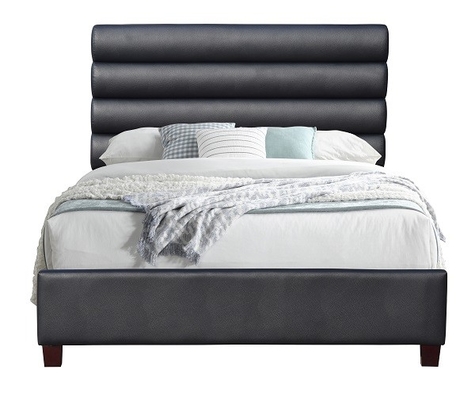 Rey tapizado tela de lino negra Size Bedroom Funiture del marco los 6ft de la cama