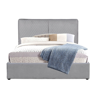 La PU ligera de la cama del almacenamiento de Grey King Size Gas Lift cubre con cuero con el cabecero doble de la almohada