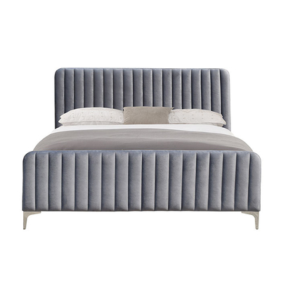 Cama de plataforma de madera tapizada moderna el 160x200cm Grey Color King Size