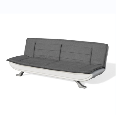 La imitación de cuero blanca de la tela del carbón de leña empenachó 3 Seater Sofa Bed With Chrome Feet