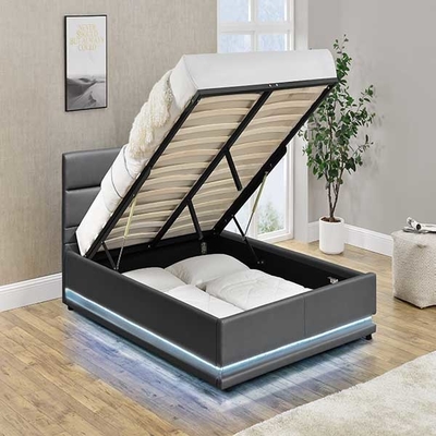 90x190 doblado Grey Tufted Storage Bed No ligero cm LED tapizó la cama