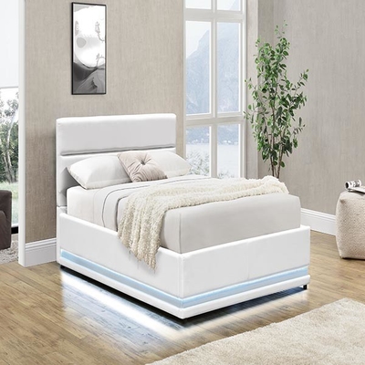 Elevación de gas automática de 150x200 cm de la plataforma LED del marco blanco de la cama con la caja de almacenamiento