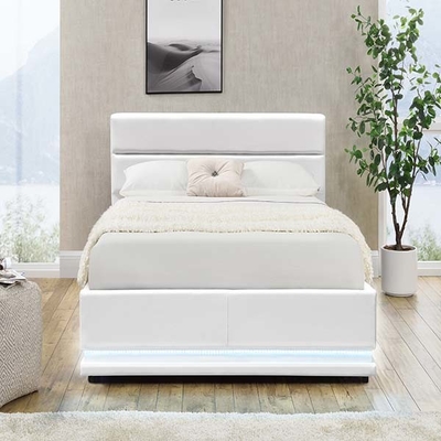 Elevación de gas automática de 150x200 cm de la plataforma LED del marco blanco de la cama con la caja de almacenamiento