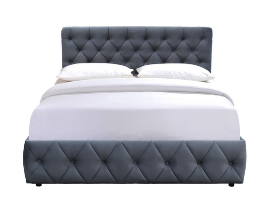 El terciopelo de la felpa tapizó la cama gigante del almacenamiento del marco de la cama del otomano para el dormitorio