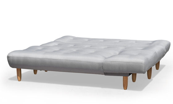 Sofá cama tipo futón plegable en forma de L, convertible moderno tapizado en poliéster gris oscuro