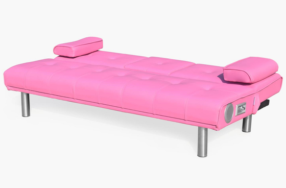 Sofá cama plegable moderno de 3 plazas de piel sintética con pliegue para sala de estar