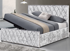 Cama tapizada de almacenamiento de terciopelo triturado multifunción personalizada