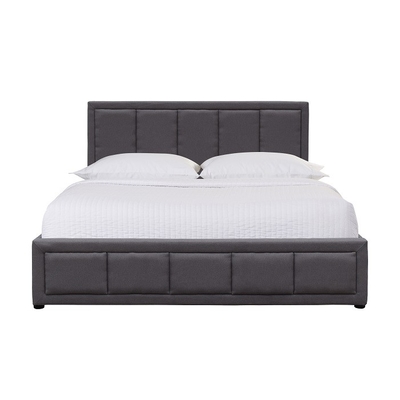 De madera oscuros de Grey Double Size Linen Fabric tapizada acuestan fabricantes al por mayor de la cama