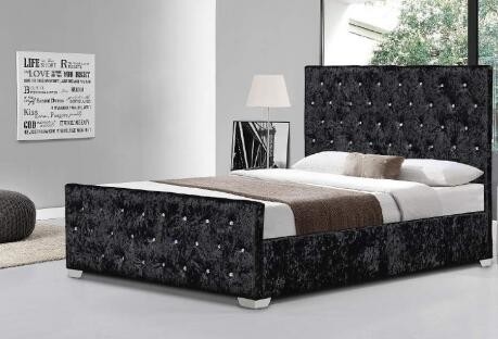 Lujo tapizado negro del marco de la cama empenachado elegante con los botones