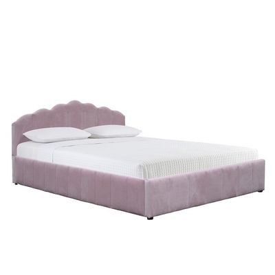 Marco tapizado rosado romántico de la cama del tamaño de la reina de la madera contrachapada del marco de la cama para el dormitorio