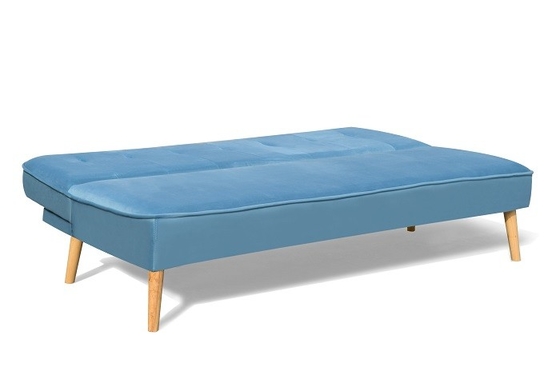 Sofá cama azul, silla Futon moderna tapizada, sofá cómodo sin brazos para el salón