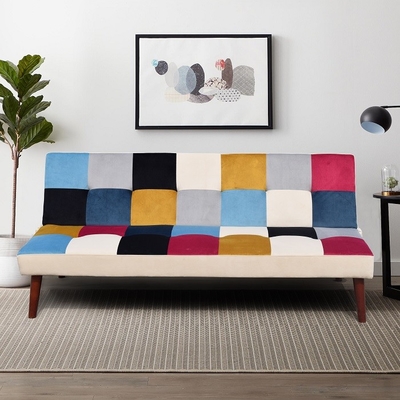 Estilo coloreado moderno de Sofa Bed Foldable Reclining Positions Europa de la tela
