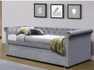Daybed de Grey Colour Multifunctional Upholstered Trundle con almacenamiento