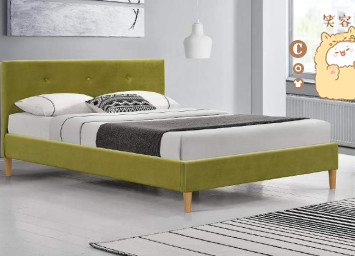 Tamaño doble machacado verde del marco de la cama de plataforma del terciopelo con la venta al por mayor del cabecero