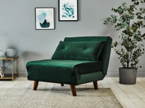 Tri terciopelo verde tapizado plegable Sofa Bed Chair de la malaquita del Daybed