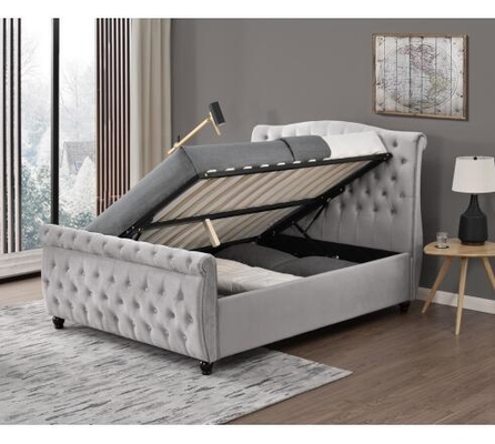 Mirada elegante tapizada de lujo del marco de la cama del estilo moderno