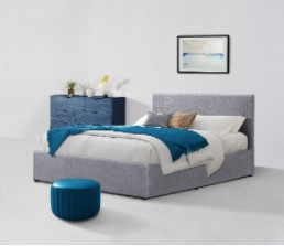 Muebles de lino del dormitorio del marco de rey Size Ottoman Bed del OEM