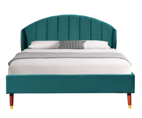 El OEM moderno del diseño tapizó la madera contrachapada doble del terciopelo del tamaño del marco de madera de la cama