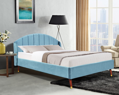 Blue Velvet tapizó el cabecero de rey Bed With Minimalist