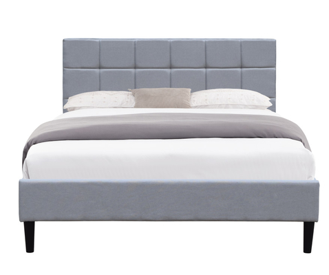 Marco gemelo/completo/reina tapizado de la cama de plataforma con el listón de madera del cabecero de la tela