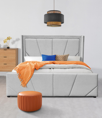 Fácil monte la cama del almacenamiento de la elevación de gas con Wing Headboard