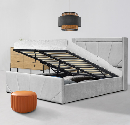 Fácil monte la cama del almacenamiento de la elevación de gas con Wing Headboard