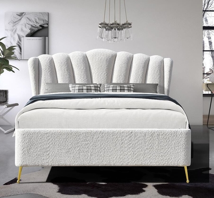 Cama de almacenamiento de elevadores de gas de tejido de bucle blanco con cuatro patas de metal fuertes