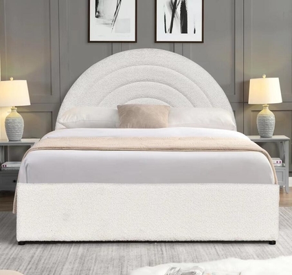 Camas de ascensor de gas tapizadas King Size Tejido azul Dormitorio relajante