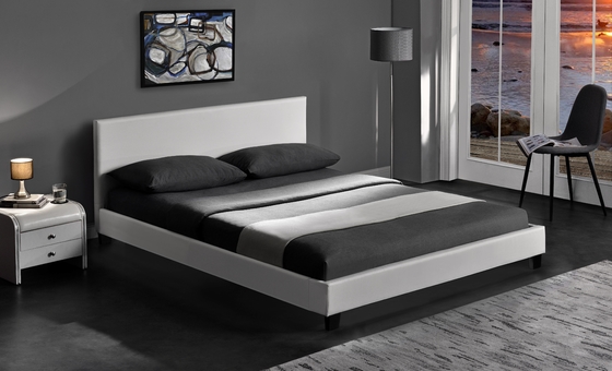 Cama de cuero de poliestireno de diseño simple de Morden