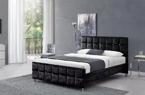 Cuadro de cama con cabecera, plataforma robusta cama con soporte de pizarras de madera